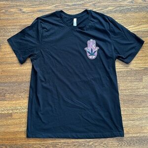 Black Cotton Hamsa Graphic Short Sleeve T-Shirt